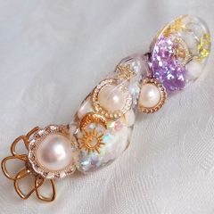 ハンドメイド 水引 レインボー レジン バレッタ - メルカリ