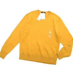 （K1225001）未着用品　UNIQLO　ユニクロ　women　カシミヤ クルーネックセーター（長袖）カシミヤ100％　イエロー　M