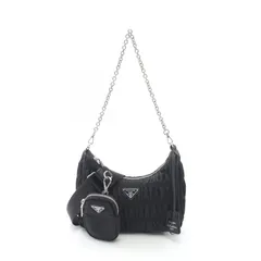 プラダ PRADA ショルダーバッグ Re-Edition 2005 チェーンショルダーバッグ 1BH204 ブラック ナイロン サフィアーノレザー Re-Edition 2005 Re-Nylon バッグ レディース Used A