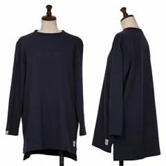 マドモアゼルノンノン ノンノNON NO Mademoiselle NON NON コットンロゴエンブロイダリーロングカットソー 紺38M