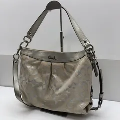 COACH 2WAYバッグ ショルダー ハンドバッグ  シグネチャー シルバー ベージュ コーチ SGMT26-0017
