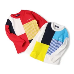 moujonjon 切替配色長袖Tシャツ　m16801