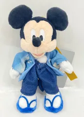 ディズニーストア プラッシュキーチェーン ミッキー(着物/青)