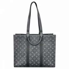 LOUIS VUITTON 現行品 極美品 ルイヴィトン サックプラ 24H モノグラムエクリプス 2way トートバッグ ショルダーバッグ M47059 PVC レザー RFID ブラック  ビジネスバッグ ヴィトン Aランク 鑑定済 中古 ヴィトンバッグ