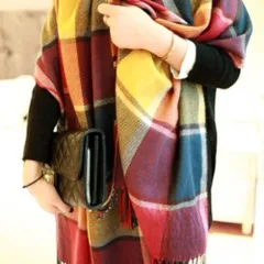 ☆ チェック柄6 ☆ マフラー 大判 軽量 マフラー レディース ショール 大きめ 大判 ストール ひざ掛け 防寒対策 冷え対策 防風 防寒 女性 あたたかい 暖かい あったか 大判ストール 大判マフラー おしゃれ かわいい 通勤 通学 ロングショール