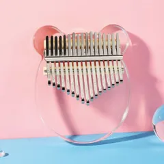 ☆ クマ(透明) ☆ カリンバ 17キー 透明 カリンバ 17キー 楽器 音楽 親指ピアノ 指ピアノゆびピアノ アクリルカリンバ サムピアノ 子供 キッズ おしゃれ かわいい 使いやすい コンパクト 持ち運び かりんば 軽量 軽い 知育玩具 誕生日 クリスマス