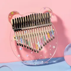 ☆ クマ(星付き) ☆ カリンバ 17キー 透明 カリンバ 17キー 楽器 音楽 親指ピアノ 指ピアノゆびピアノ アクリルカリンバ サムピアノ 子供 キッズ おしゃれ かわいい 使いやすい コンパクト 持ち運び かりんば 軽量 軽い 知育玩具