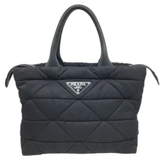 PRADA【プラダ】スモールパテッド　Re-Nylon　トートバッグ　2WAYショルダーバッグ　ナイロン　レザー　ブラック【中古品/USED-B】質屋　かんてい局那覇店　ｎ3100883927300079