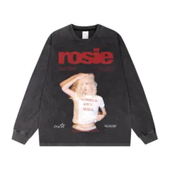 ROSE BLACKPINK ヴィンテージ加工 ロンT 長袖Tシャツ