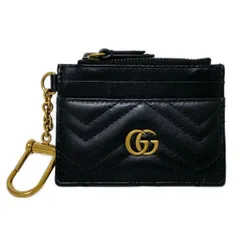 GUCCI(グッチ) コインケース GGマーモント 627064 黒 キーリング付き レザー