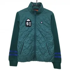 ルコック 中綿切替ジャケット グリーン キルティング 袖ニット ロゴ刺しゅう  レディース LL ゴルフウェア le coq sportif