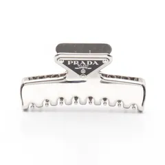 プラダ PRADA トライアングルロゴ　ヘアクリップ 1IF1032BA6F0276 シルバー ステンレススチール ヘアクリップ レディース 新品