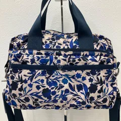 7990　LeSportsac レスポートサック　2way　ショルダーバッグ　ハンドバッグ　レディース　軽量　花柄　フラワー　ブルー　ネイビー　ベージュ　ポケット多数　シンプル　カジュアル　きれいめ