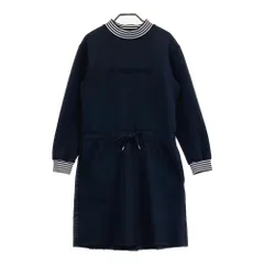 サイズ：M BLACK&WHITE ブラックアンドホワイト  長袖ワンピース チェック柄 ネイビー系 [240101586966] ゴルフウェア レディース ストスト