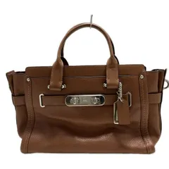 COACH(コーチ) ハンドバッグ スワッガー キャリーオール ペブルド レザー 34408 ブラウン レザー