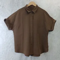 GU ジーユー レディース トップス オーバーシャツ ブラウン Mサイズ 半袖 □〇