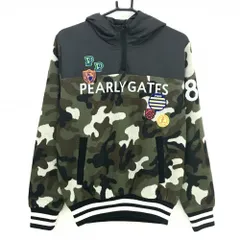 【新品】パーリーゲイツ 中綿ニットブルゾン カーキ×黒 一部迷彩 上部中綿 フード 日本製 メンズ 4(M) ゴルフウェア PEARLY GATES