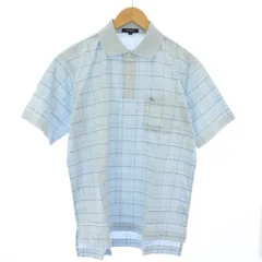 バーバリー ロンドン BURBERRY LONDON ポロシャツ 半袖 チェック柄 M 水色 BBV31-412-23 /TK ■BM