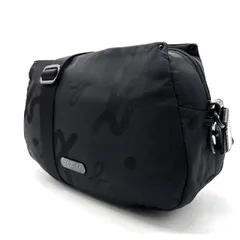 ✨良品✨agnes b アニエスベー 総柄 ショルダーバッグ ポシェット ポーチ  ブラック 黒 メッセンジャー 斜め掛け