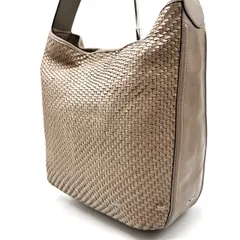 【良品】 COACH コーチ ショルダーバッグ トートバッグ ワンショルダーバッグ 編み込み シグネチャー レザー 革 キーホルダー ベージュ 肌色 ユニセックス 男女兼用 メンズ レディース