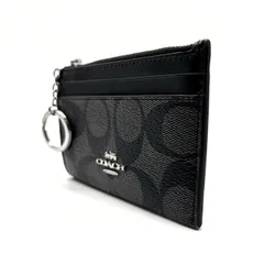 ✨良品✨ COACH コーチ シグネチャー柄 カードケース 定期 名刺入れ フラグメントケース ブラック 黒 レディース メンズ ユニセックス 男女 シルバー金具