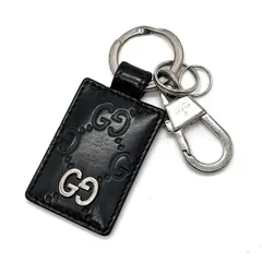 ✨良品✨ GUCCI グッチ GG柄 シマレザー マーモント キーケース エンボス メンズ レディース ユニセックス 男女 シルバー金具 フック キーリング 小物