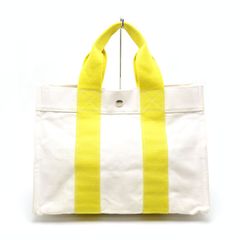 HERMES トートバッグ ホワイト/イエロー - メルカリ