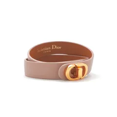 クリスチャンディオール CHRISTIAN DIOR 30モンテーニュ ブレスレット ダブルブレスレット CDロゴ レザー ピンク ゴールド