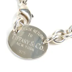 美品△TIFFANY&Co. ティファニー リターントゥティファニー オーバルタグ チョーカー ネックレス アクセサリー SV925 シルバー 重量53.2g メンズ