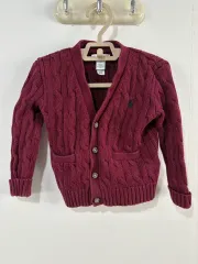 ポロラルフローレン ケーブルニット カーディガン バーガンディ 18M