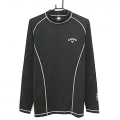 【美品】キャロウェイ インナーシャツ 黒×グレー ロゴ白 ストレッチ メンズ L ゴルフウェア Callaway
