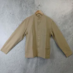 無印良品 シャツ カジュアル バンドカラー 無地 MUJI スタンドカラー ベージュ XSサイズ メンズ 長袖 〇◇