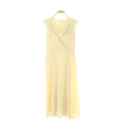 セルフォード CELFORD 25SS テーラードラペルフレアワンピース ロング ノースリーブ 36 ライトベージュ /HK ■OS ■SH