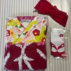 新品  椿 ベビー袴 ロンパース  女の子  3点セット  80cm