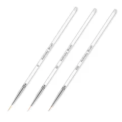 HappyHome ネイルブラシ 極細 ネイル筆 ライナーブラシ 3本入り ネイルペン ネイルアート ジェルネイル