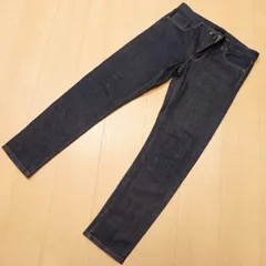 )224★ 濃紺 UNIQLO ユニクロ スリムフィット ストレート ハイカラ セルビッチ 赤耳 ストレッチ デニムパンツ ジーンズ w31