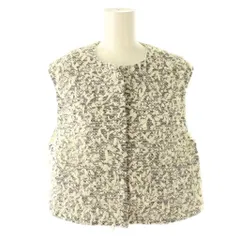 ジプソフィア gypsophila Sucre Gilet ジレ ベスト 前開き ナイロン F 黒 オフホワイト /NR ■OS