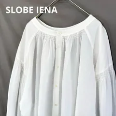 極美品 SLOBE IENA  スローブイエナ 24SS コットンシルク 2way ブラウス 長袖 シャツ F フリーサイズ ホワイト 白 絹 綿 薄手 24051912300010 春夏