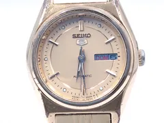 SEIKO セイコー 5 自動巻 腕時計 ゴールド文字盤 デイデイト メンズ 稼働品