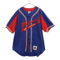 PLANET HOLLYWOOD プラネットハリウッド 90s USA製 刺繍 半袖 ベースボール シャツ SMALL ブルー メンズ 古着