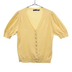 RALPH LAUREN ラルフローレン 半袖 コットンニット セーター L イエロー レディース 古着