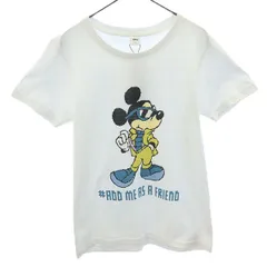 未使用 Disney ディズニー 三陽商会 デジタル ミッキーマウス プリント 半袖 Tシャツ ホワイト レディース 古着