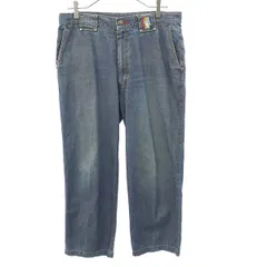 PAGELO パジェロ 刺繍 ソフト デニムパンツ 85 ブルー ジーパン メンズ 古着