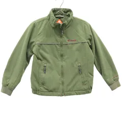 Columbia コロンビア アウトドア 刺繍 ジップジャケット XS カーキ ホワイトストーンパークユースジャケット ロゴ キッズ 古着