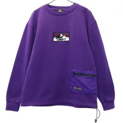 CAMP7 キャンプセブン 刺繍 長袖 スウェット S パープル トレーナー ロゴ メンズ 古着
