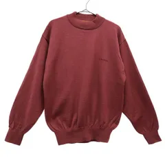 LANCEL ランセル 日本製 ロゴ刺繍 長袖 ウール100％ ニット M レッド セーター レディース 古着