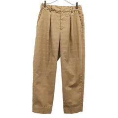 niko and... ニコアンド チェック タック スラックスパンツ M ベージュ メンズ 古着