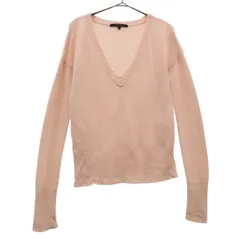 MACPHEE マカフィー 長袖 ウールブレンド Vネック セーター 1 ピンク ニット レディース 古着