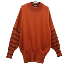 LANCEL ランセル 総柄 長袖 ウール セーター M ブラウン ニット レディース 古着