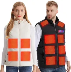 【26箇所発熱 独立温度設定】 電熱ベスト ヒーター 加熱ベスト USB給電 ヒート レディース メンズ 電熱ジャケット 電熱服 3段階温度調整 日本製繊維ヒーター